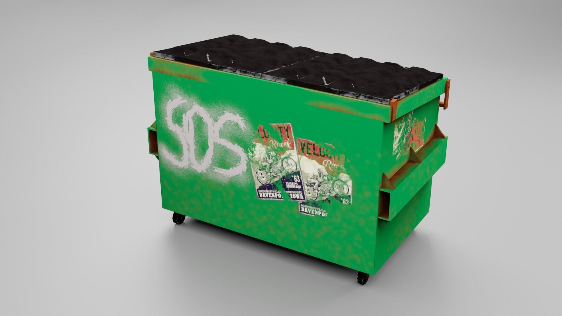 Trash Bin Free low-poly 3D model_3