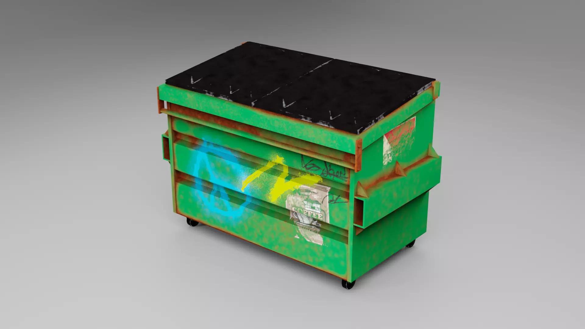 Trash Bin Free low-poly 3D model_0