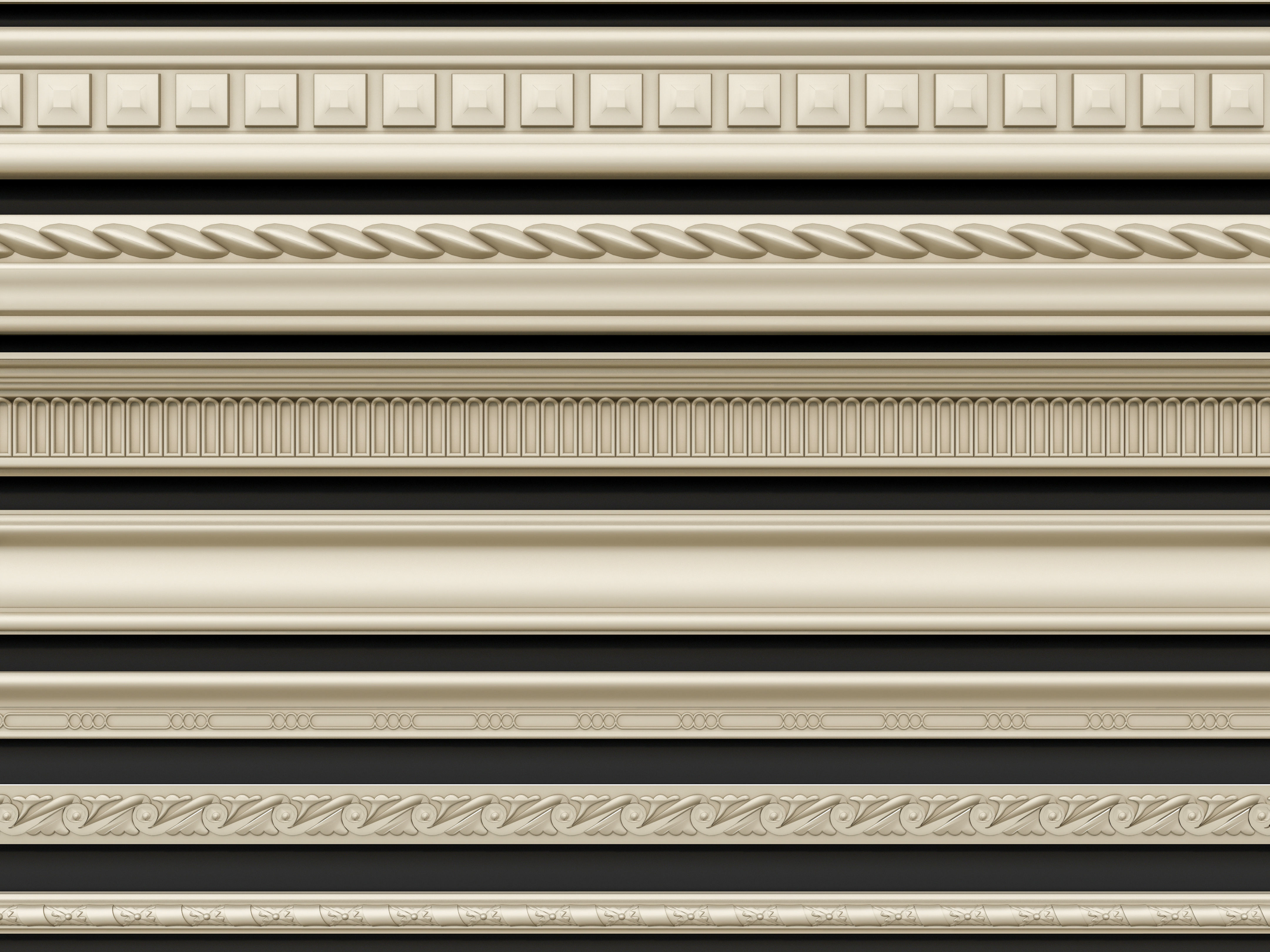 Classic  carvings moldings and gypsum cornice 00 3D model_11