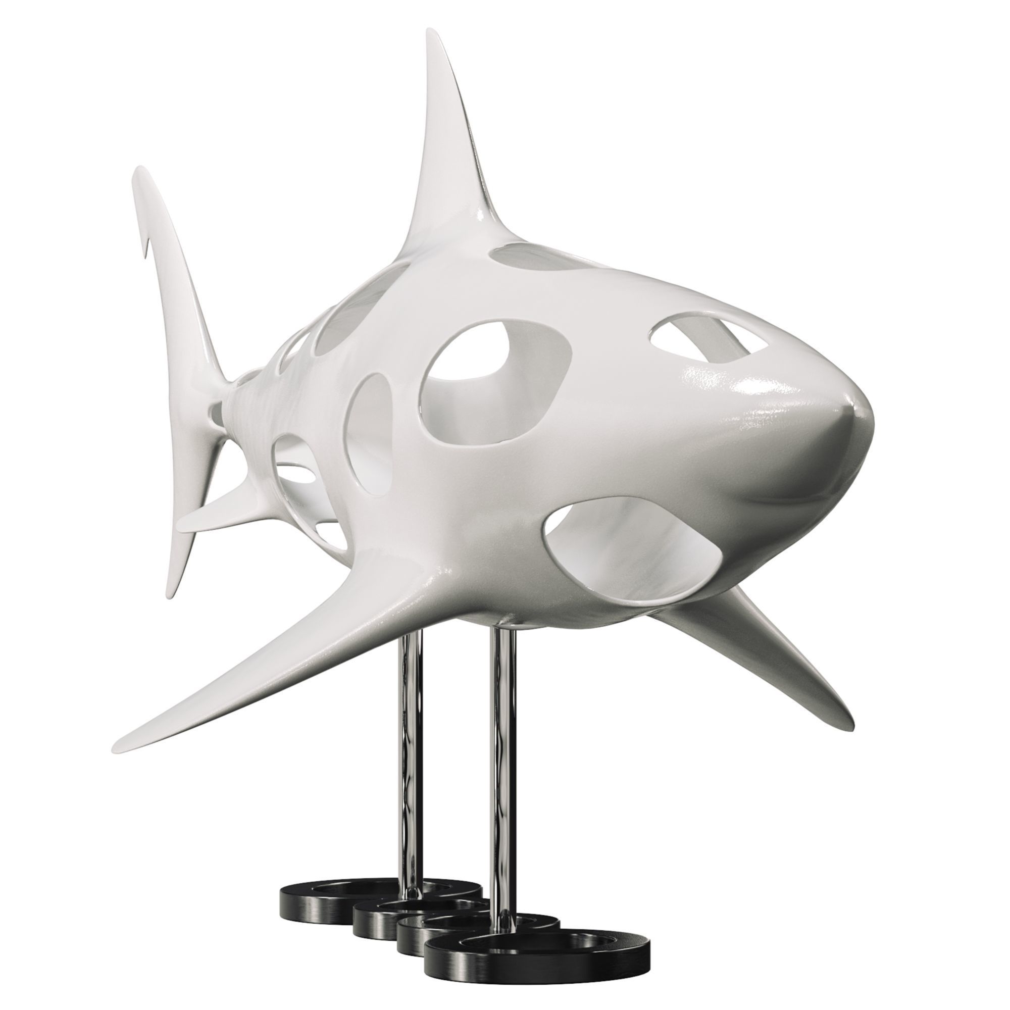 Shark Statue 3D model_3