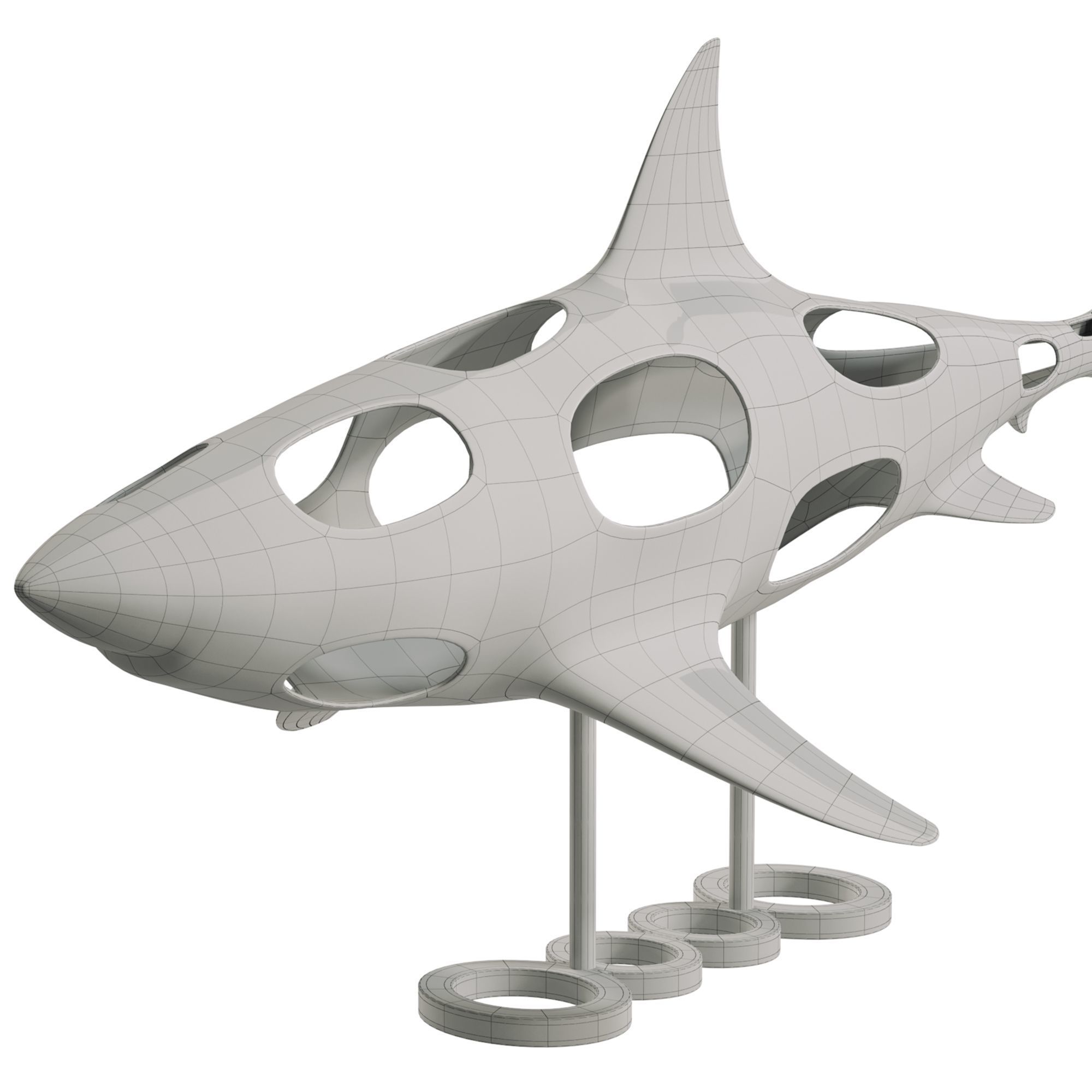 Shark Statue 3D model_5