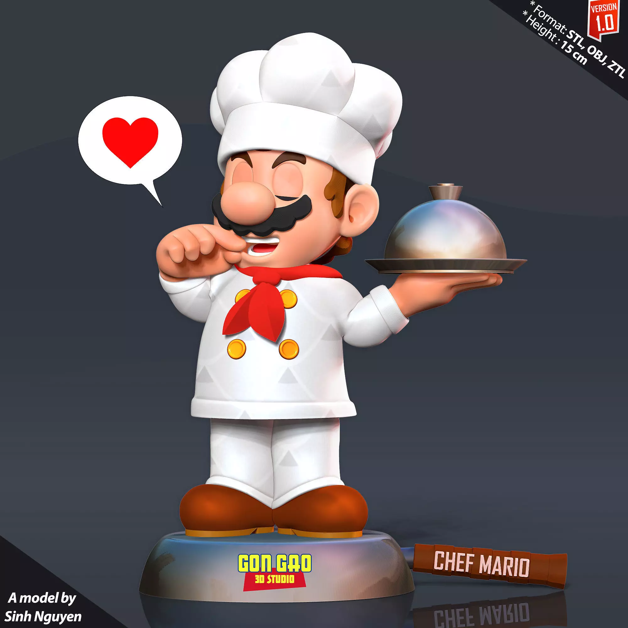 Chef Mario 3D print model_0
