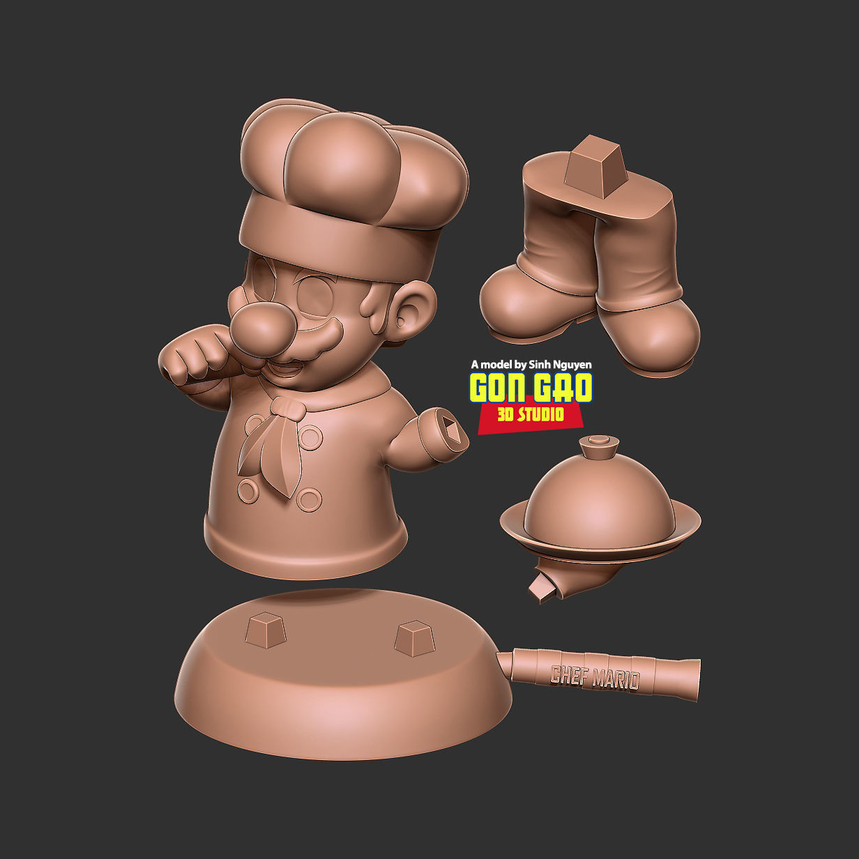 Chef Mario 3D print model_2