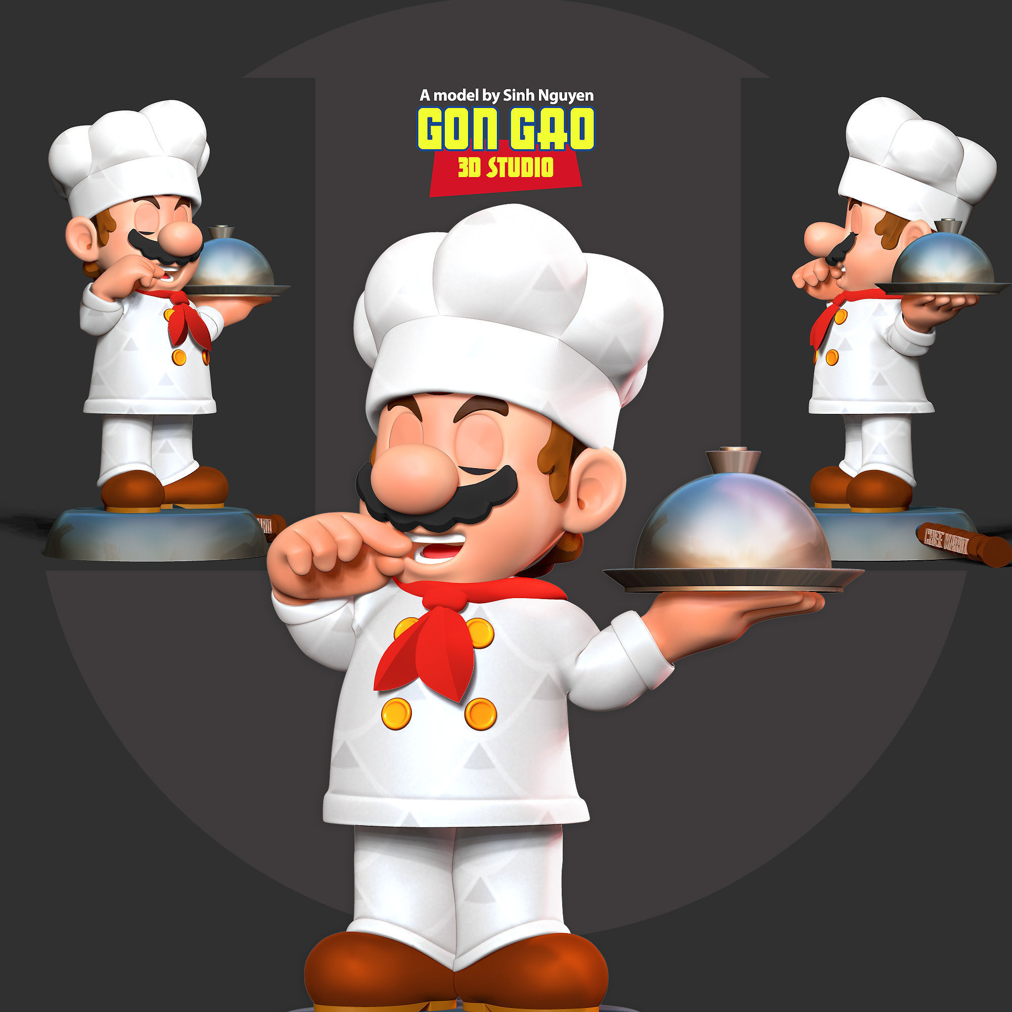 Chef Mario 3D print model_1
