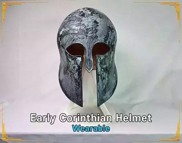 Early Corinthian Helmet with Stand 3D print model