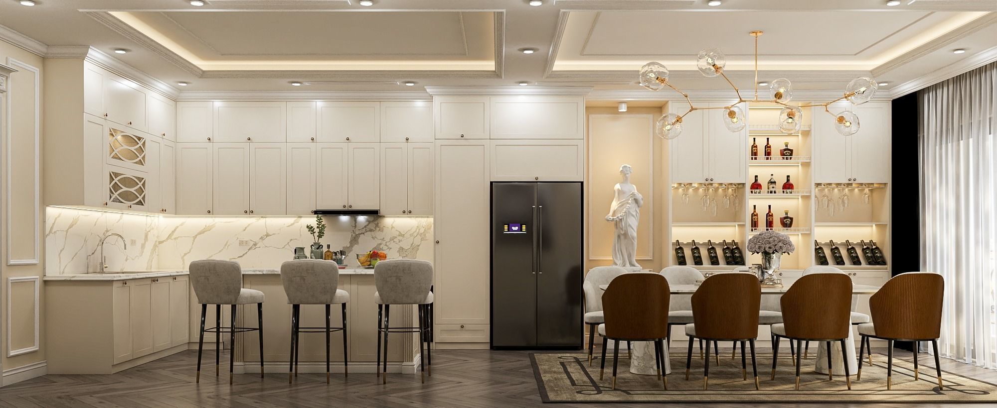 Kitchen and dining room 3D model_2