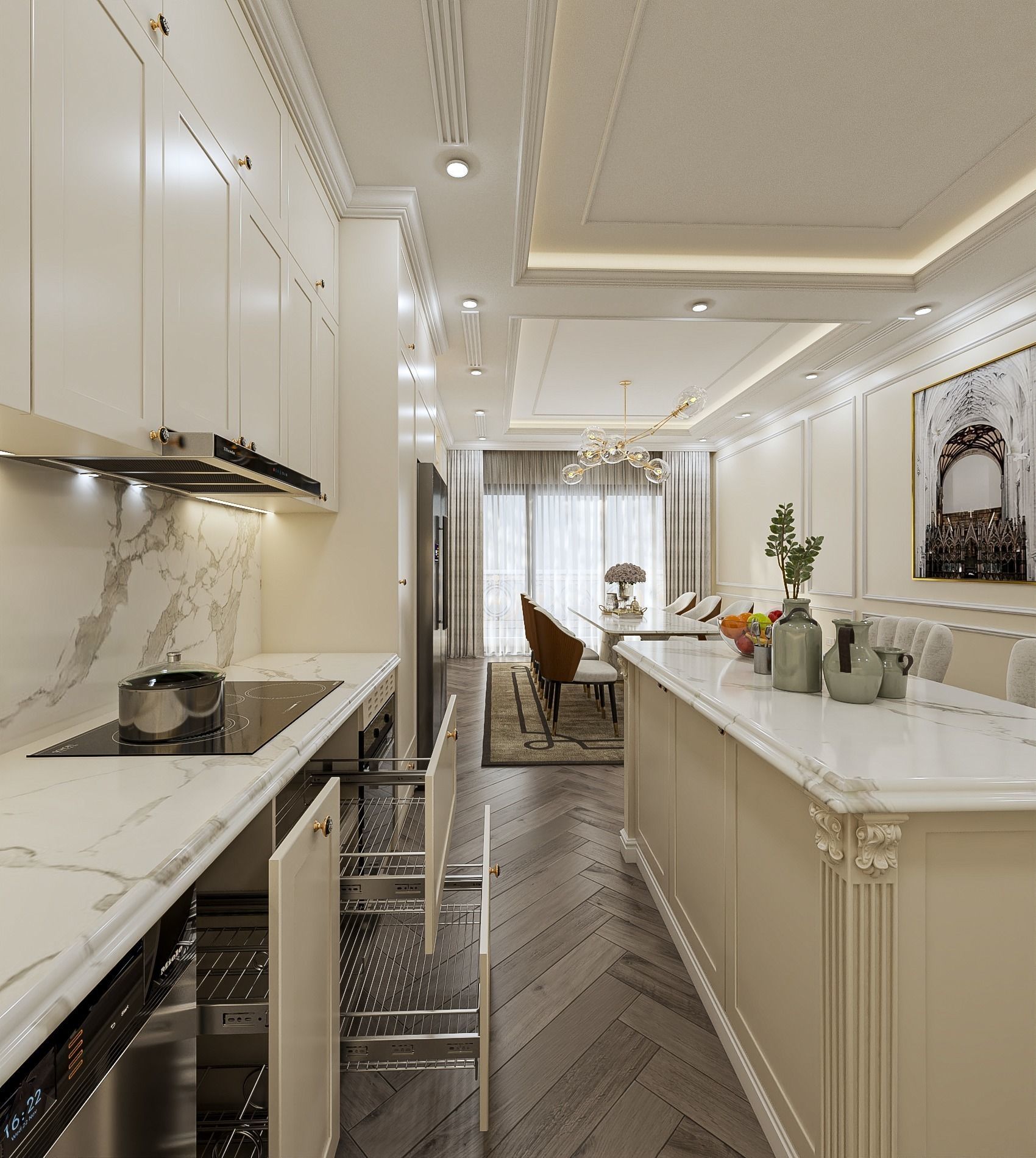 Kitchen and dining room 3D model_1