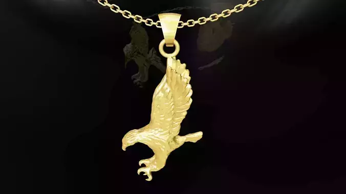 Eagle Sculpture gold pendant jewelry
