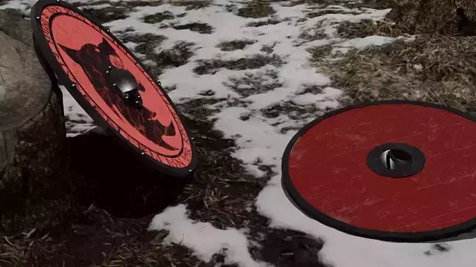 Viking Shield  of the Wolf Clan Low-poly 3D model
