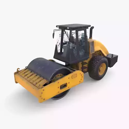 Road roller V1 Low-poly 3D model
