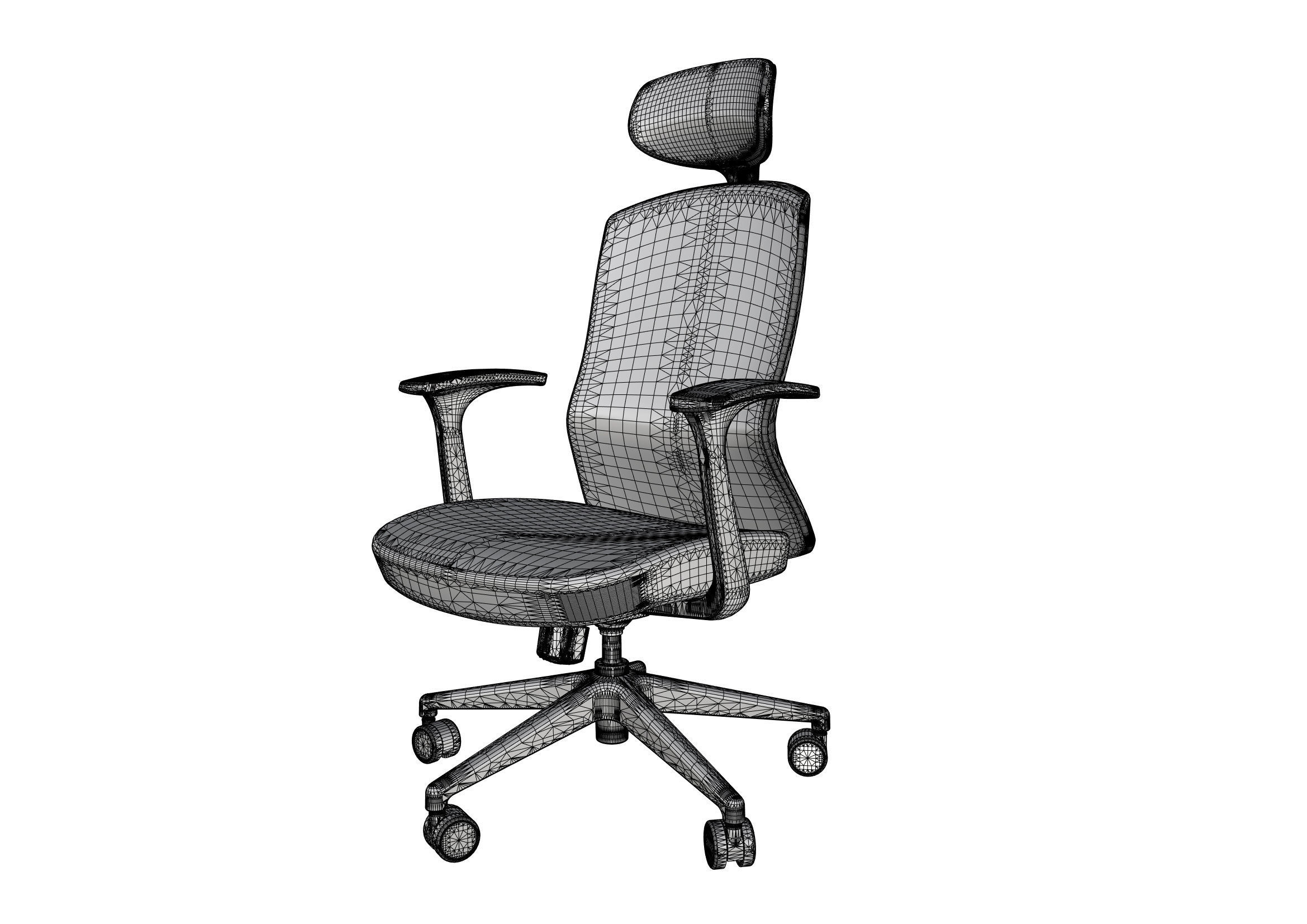 Office chair model Free 3D model_3