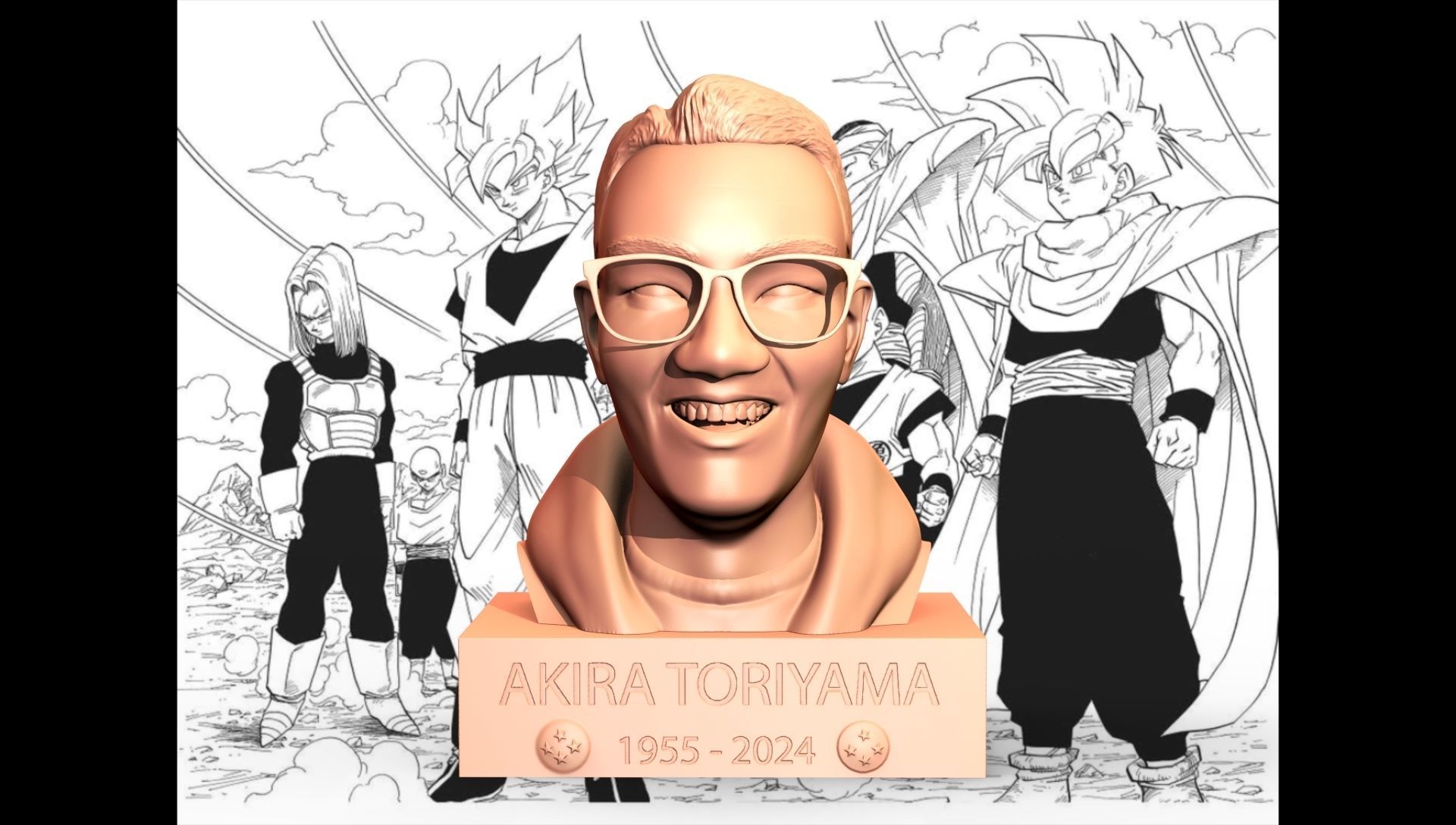 AKIRA TORIYAMA BUST 3D print model_1