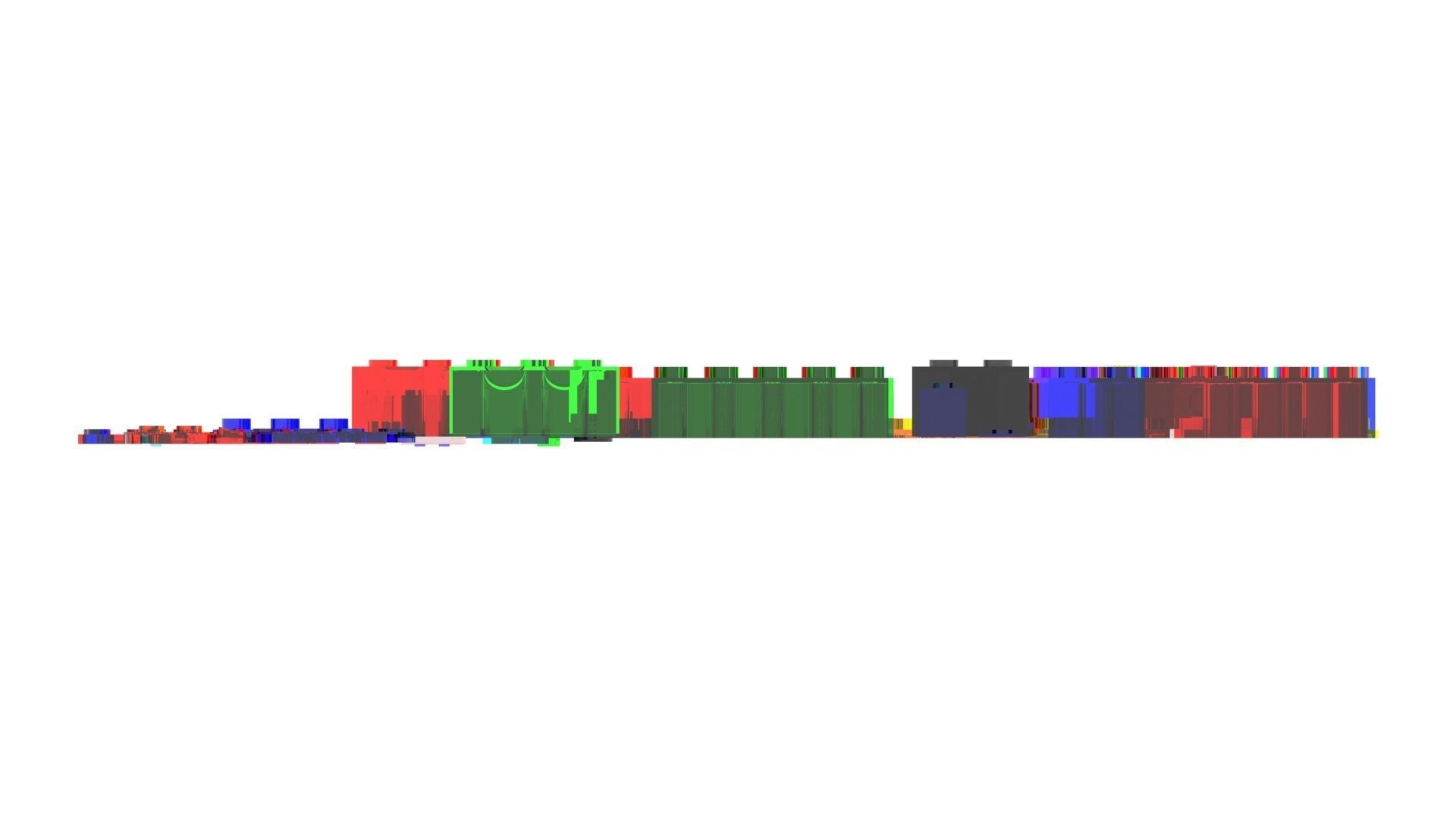 Colored Glass Lego Bricks Set 3D model_22