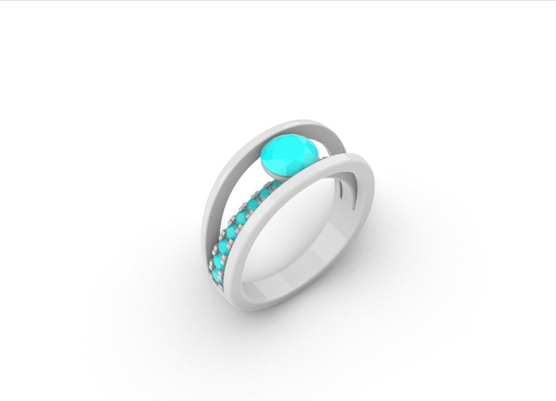 SPLIT SHANK RING 3D print model_4