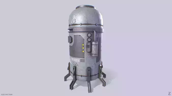 Sci fi gas tank Low-poly 3D model