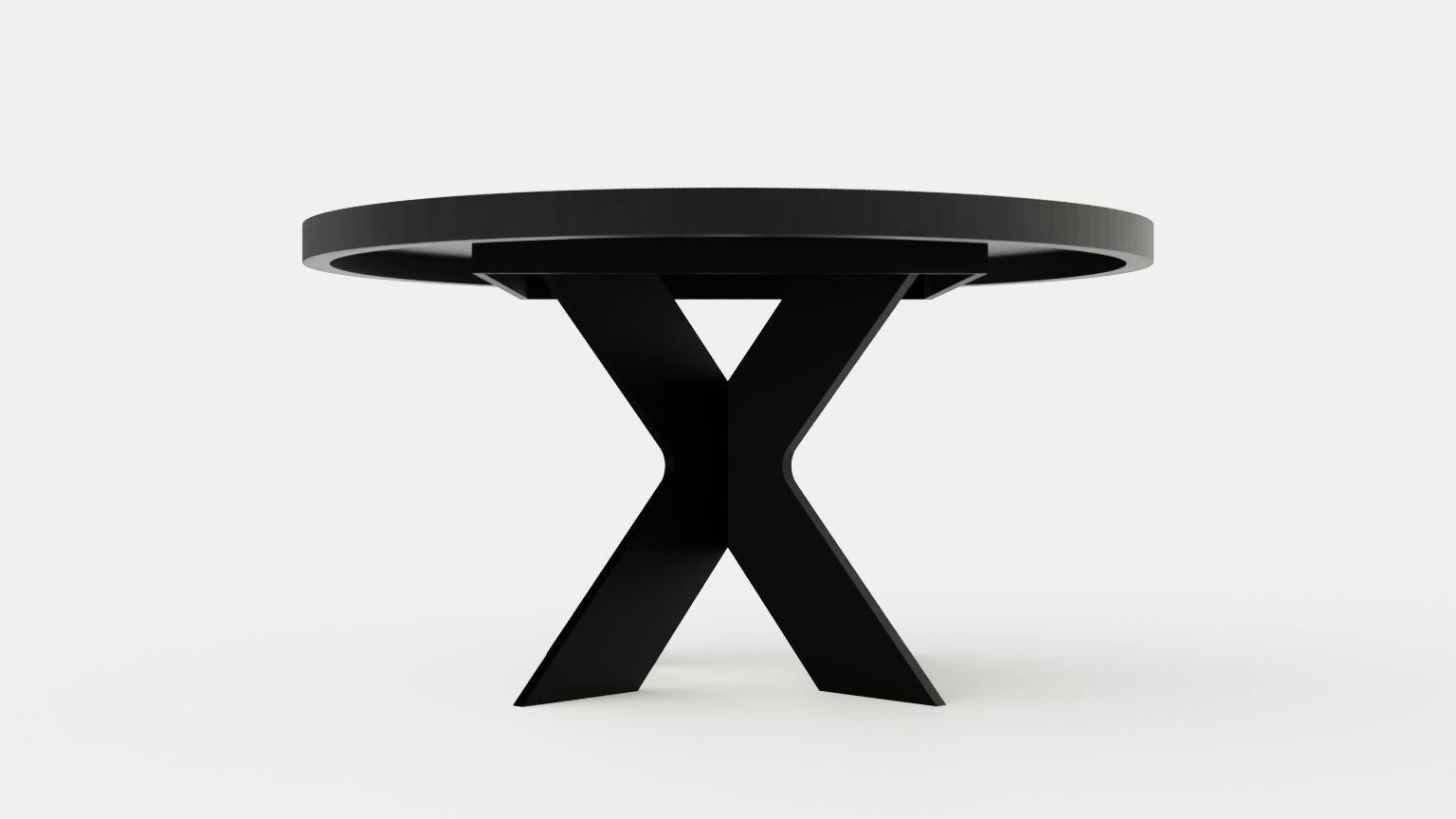 Telma Extensionable Dining Table 140 Cm Around Black Low-poly 3D model_1