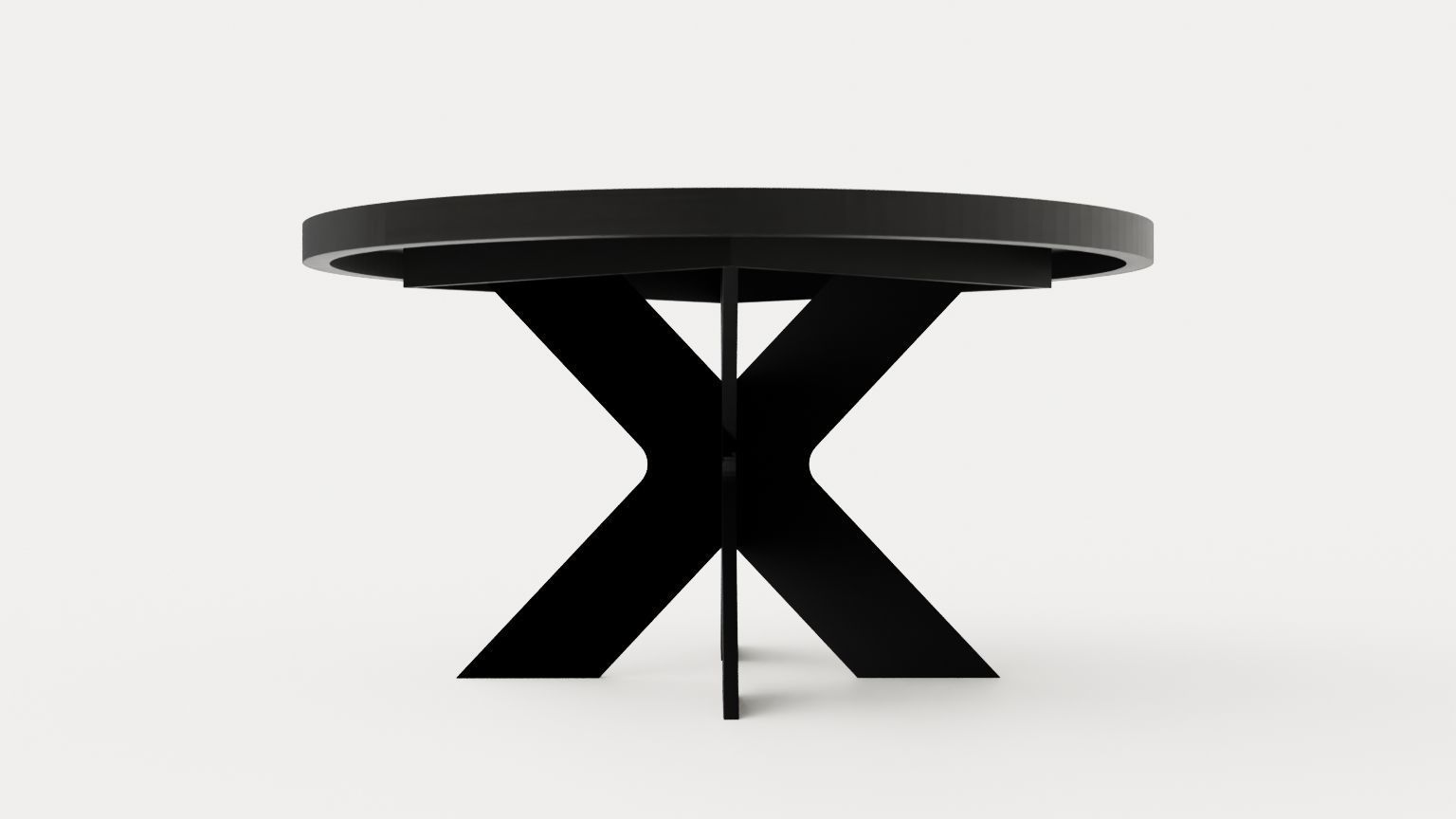 Telma Extensionable Dining Table 140 Cm Around Black Low-poly 3D model_2
