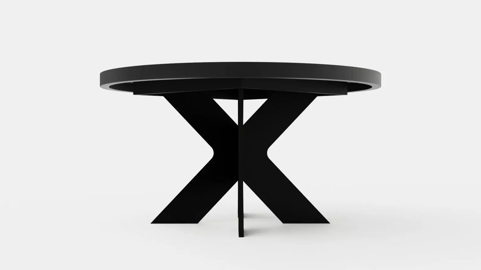 Telma Extensionable Dining Table 140 Cm Around Black Low-poly 3D model_0