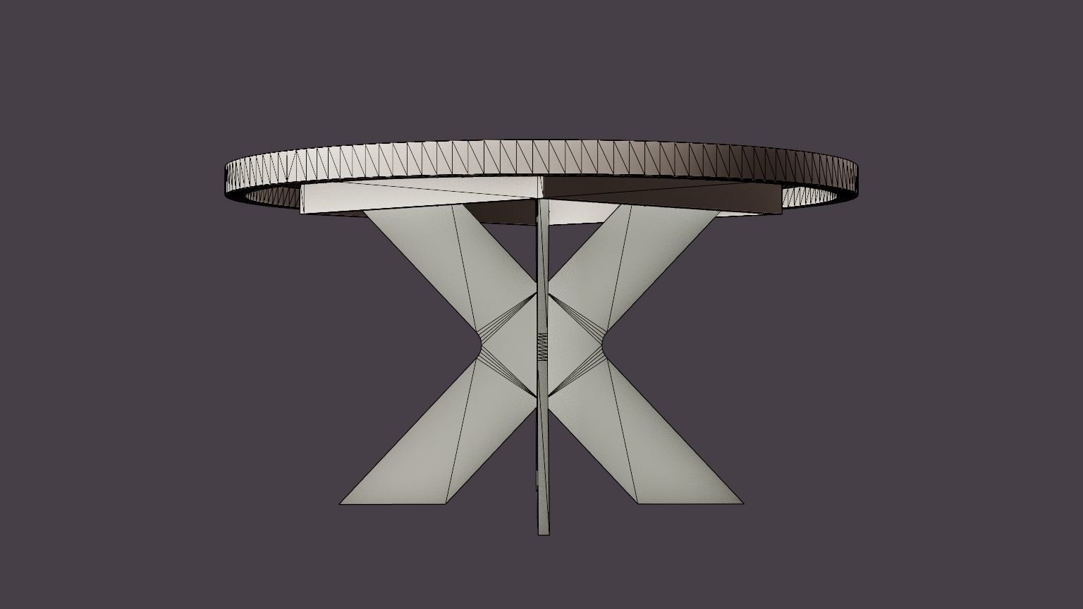 Telma Extensionable Dining Table 140 Cm Around Black Low-poly 3D model_3
