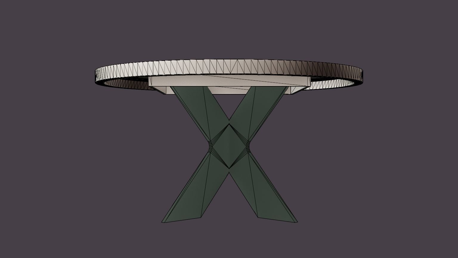 Telma Extensionable Dining Table 140 Cm Around Black Low-poly 3D model_4