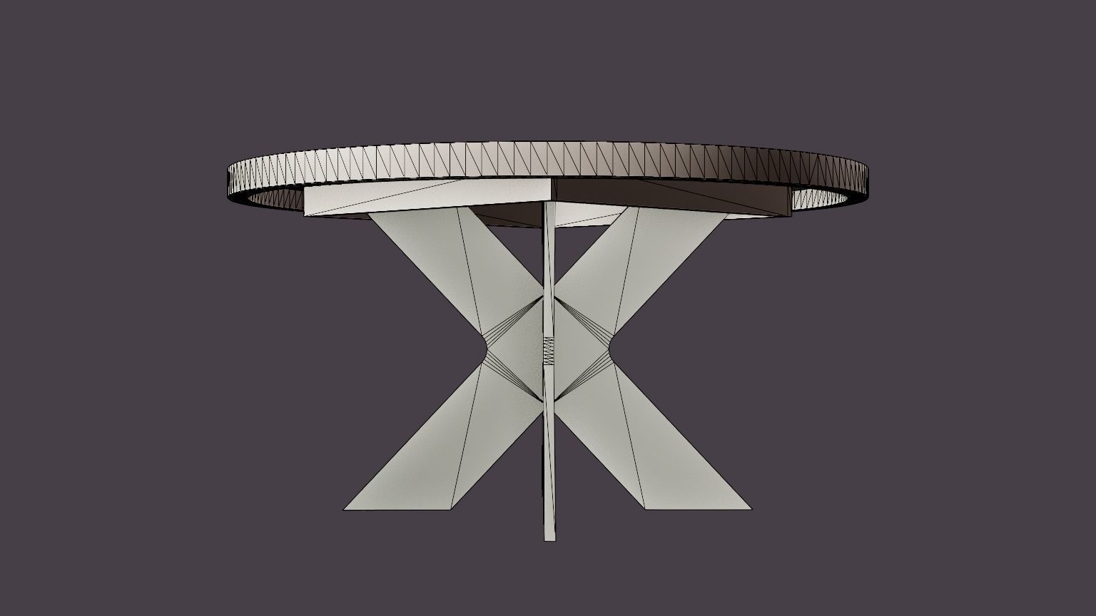 Telma Extensionable Dining Table 140 Cm Around Black Low-poly 3D model_5