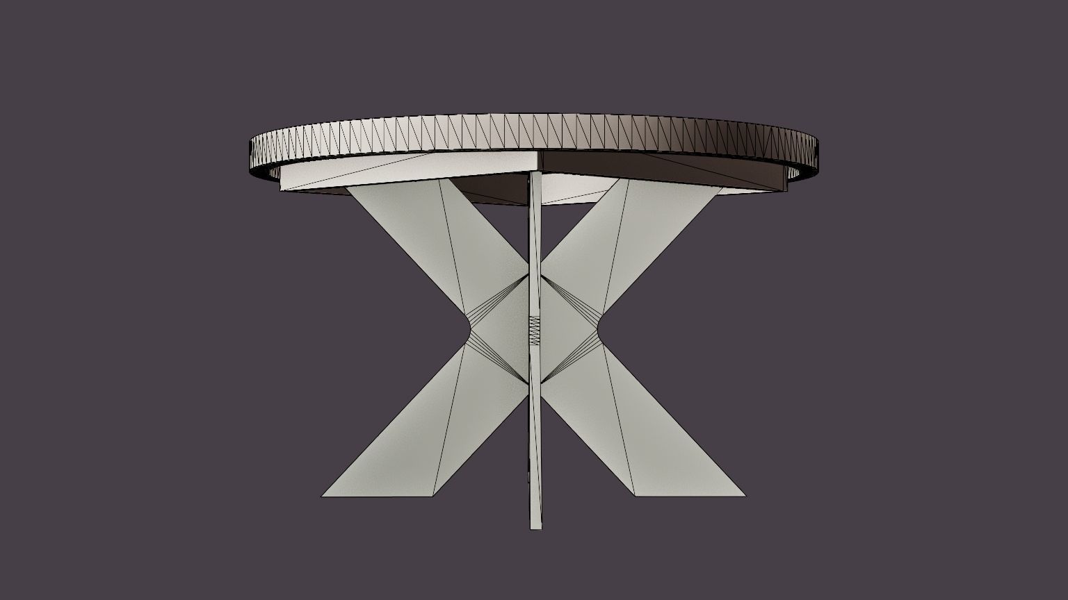 Telma Extensionable Dining Table 120 Cm Around Black Low-poly 3D model_5