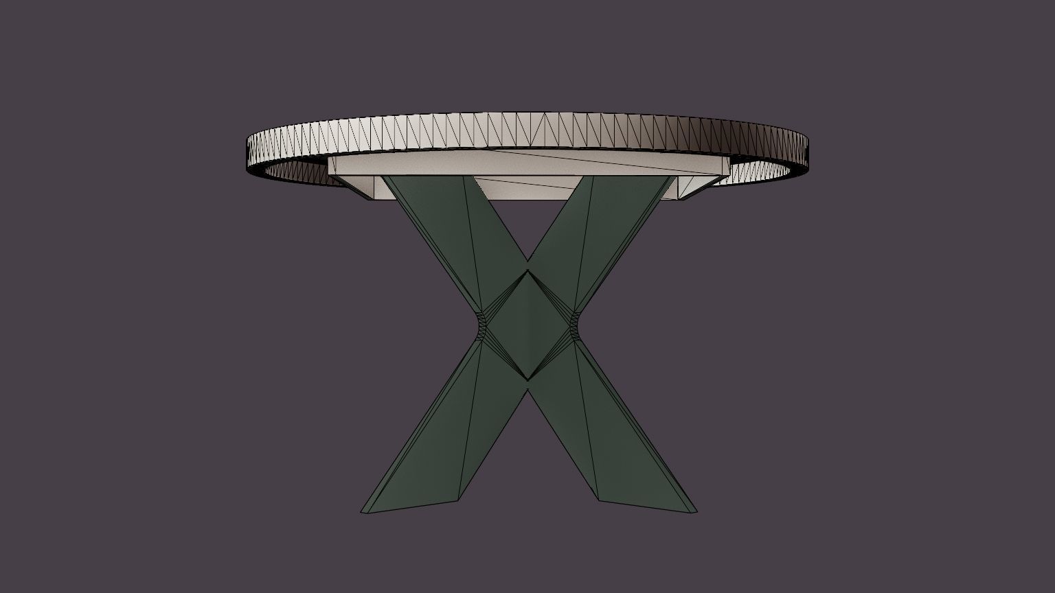 Telma Extensionable Dining Table 120 Cm Around Black Low-poly 3D model_4