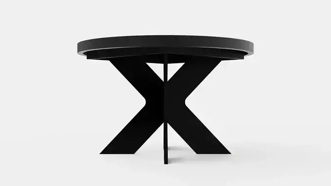 Telma Extensionable Dining Table 120 Cm Around Black