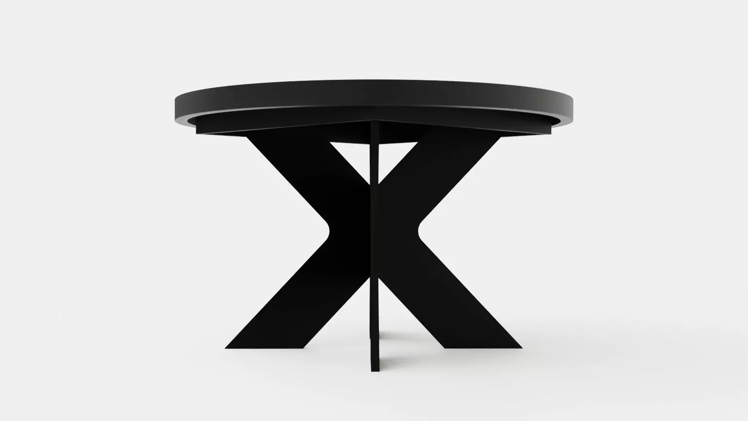 Telma Extensionable Dining Table 120 Cm Around Black Low-poly 3D model_0