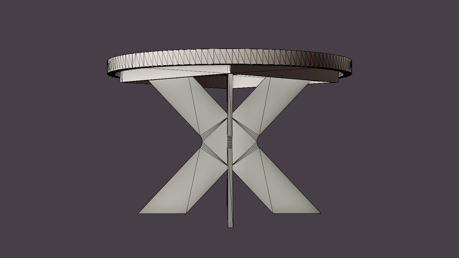 Telma Extensionable Dining Table 120 Cm Around Black Low-poly 3D model_3