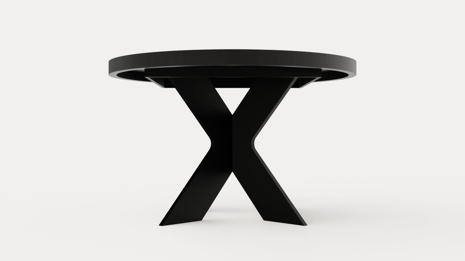 Telma Extensionable Dining Table 120 Cm Around Black Low-poly 3D model_1