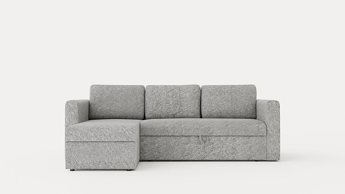 Tarno Divan Bed Sofa Reversible Light Gray Low-poly 3D model