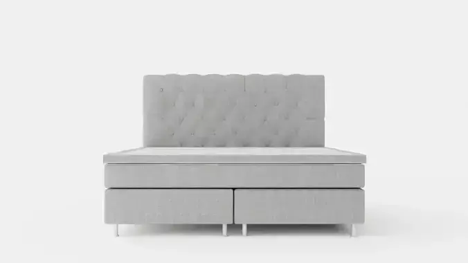 Superior Luxury Continental Bed180x200 Cm Light Gray Silver