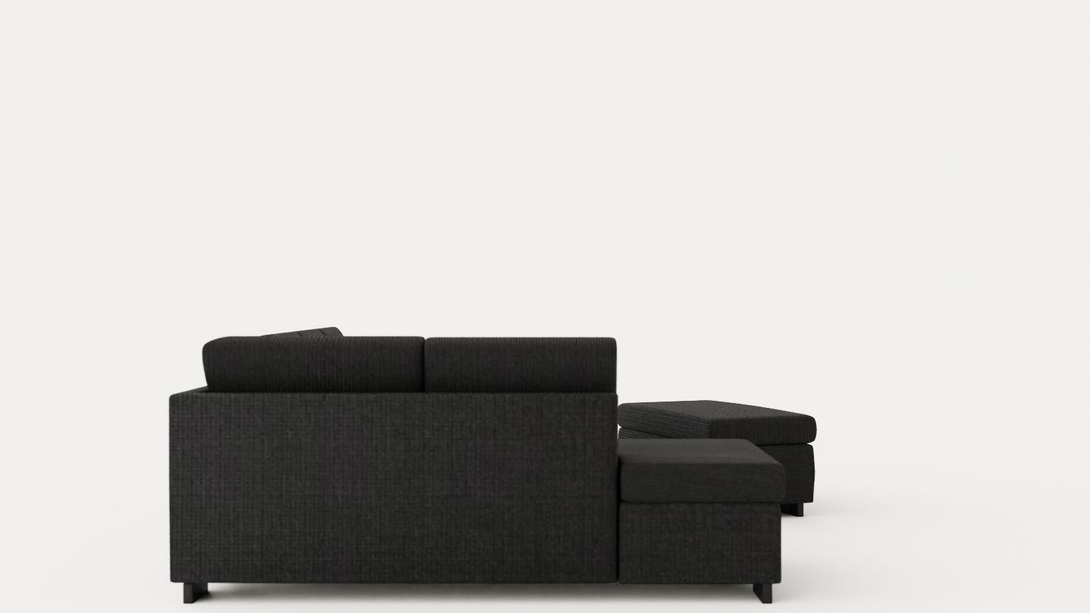 Porto U Sofa With Divan Right Footstool Low-poly 3D model_2