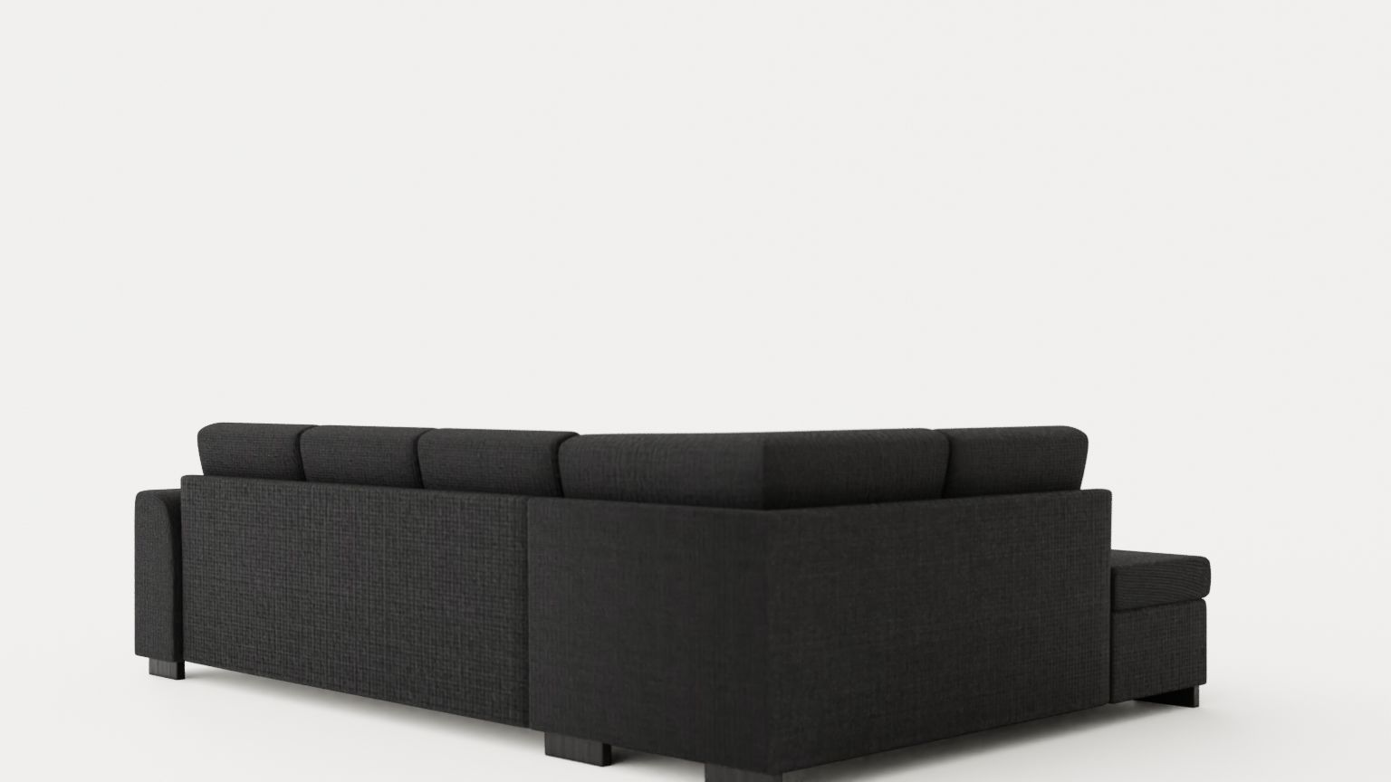 Porto U Sofa With Divan Right Footstool Low-poly 3D model_3