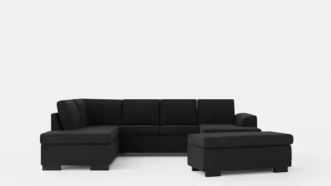 Porto U Sofa With Divan Right Footstool