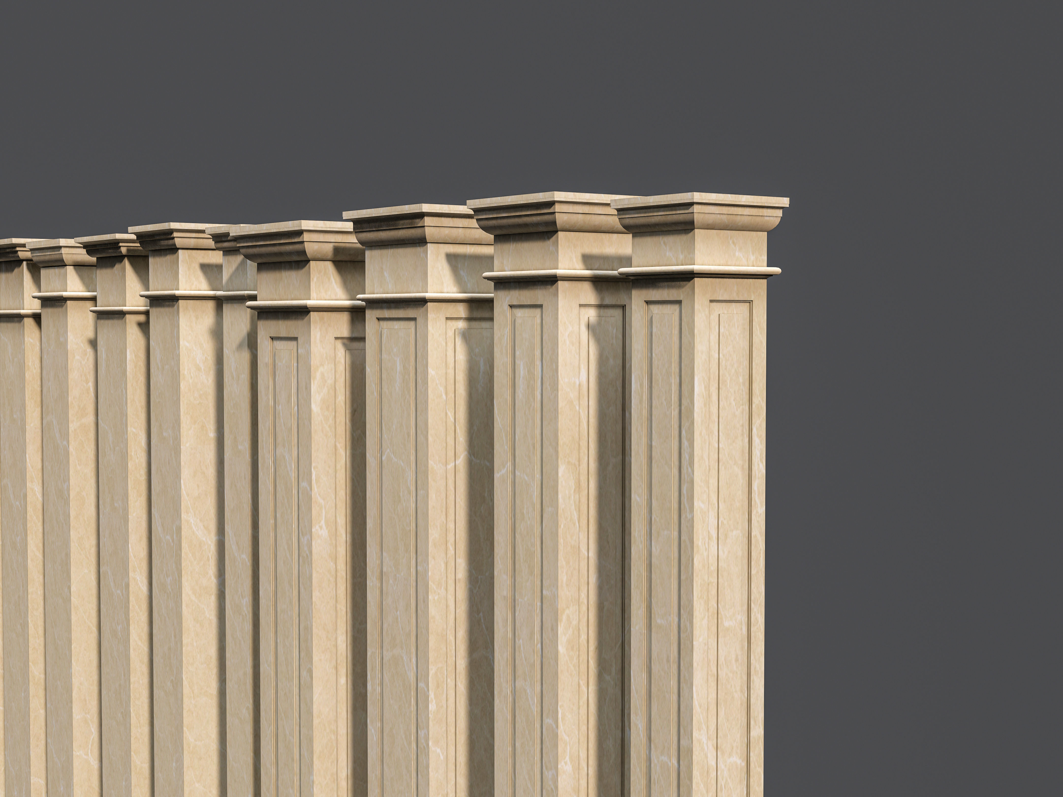 Classic  columns carvings and gypsum cornice 5 Low-poly 3D model_17