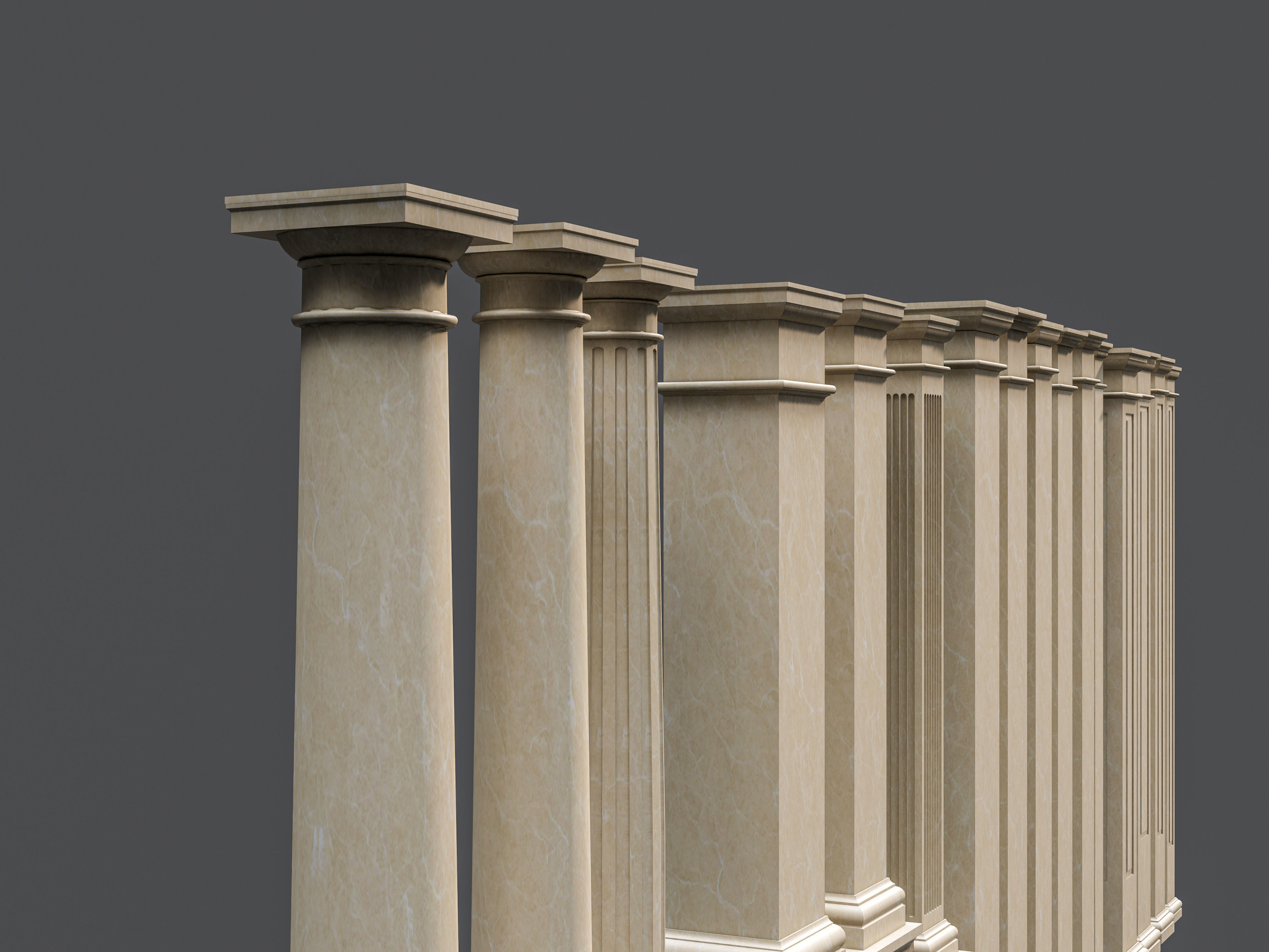 Classic  columns carvings and gypsum cornice 5 Low-poly 3D model_12