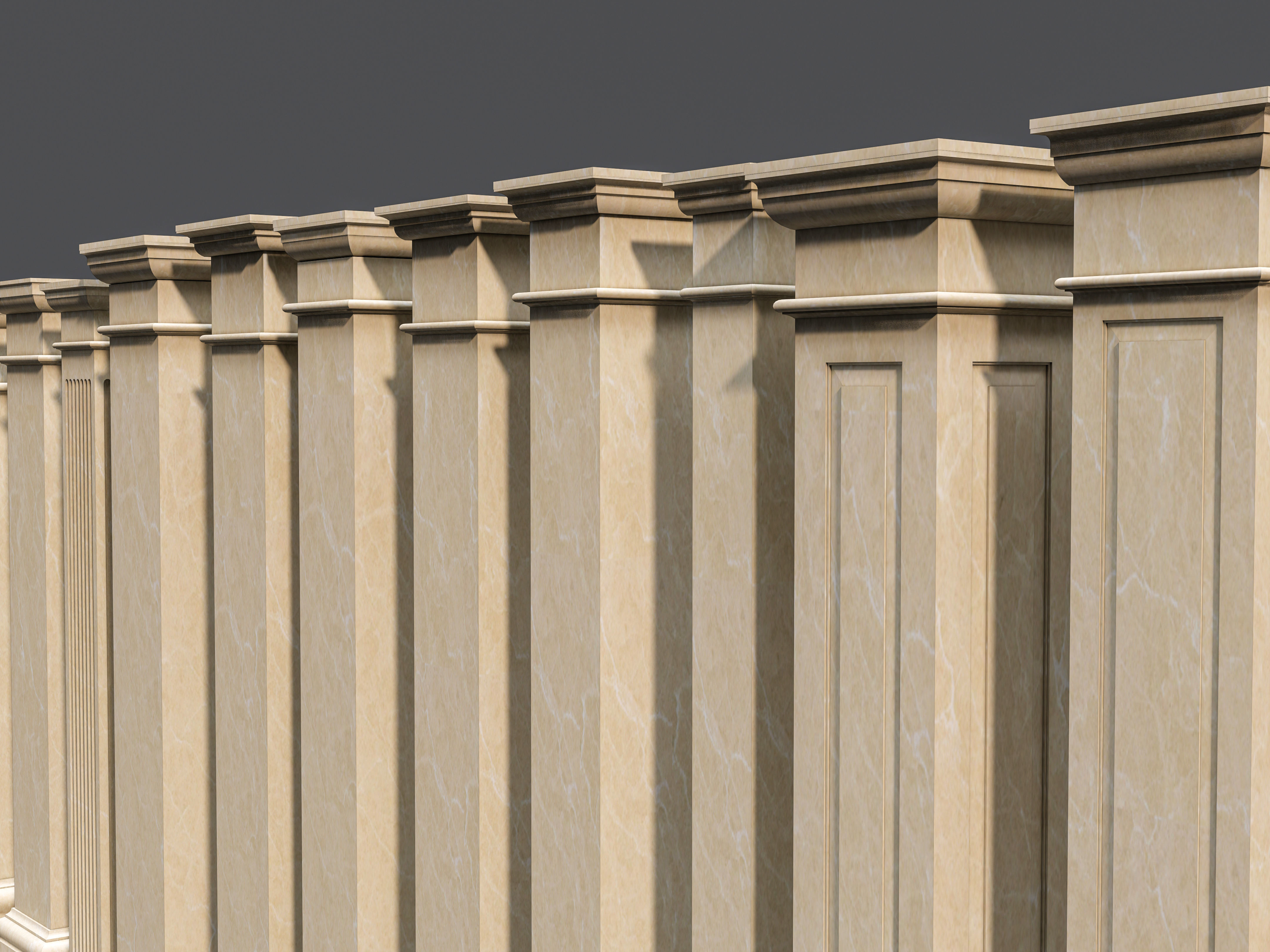 Classic  columns carvings and gypsum cornice 5 Low-poly 3D model_16