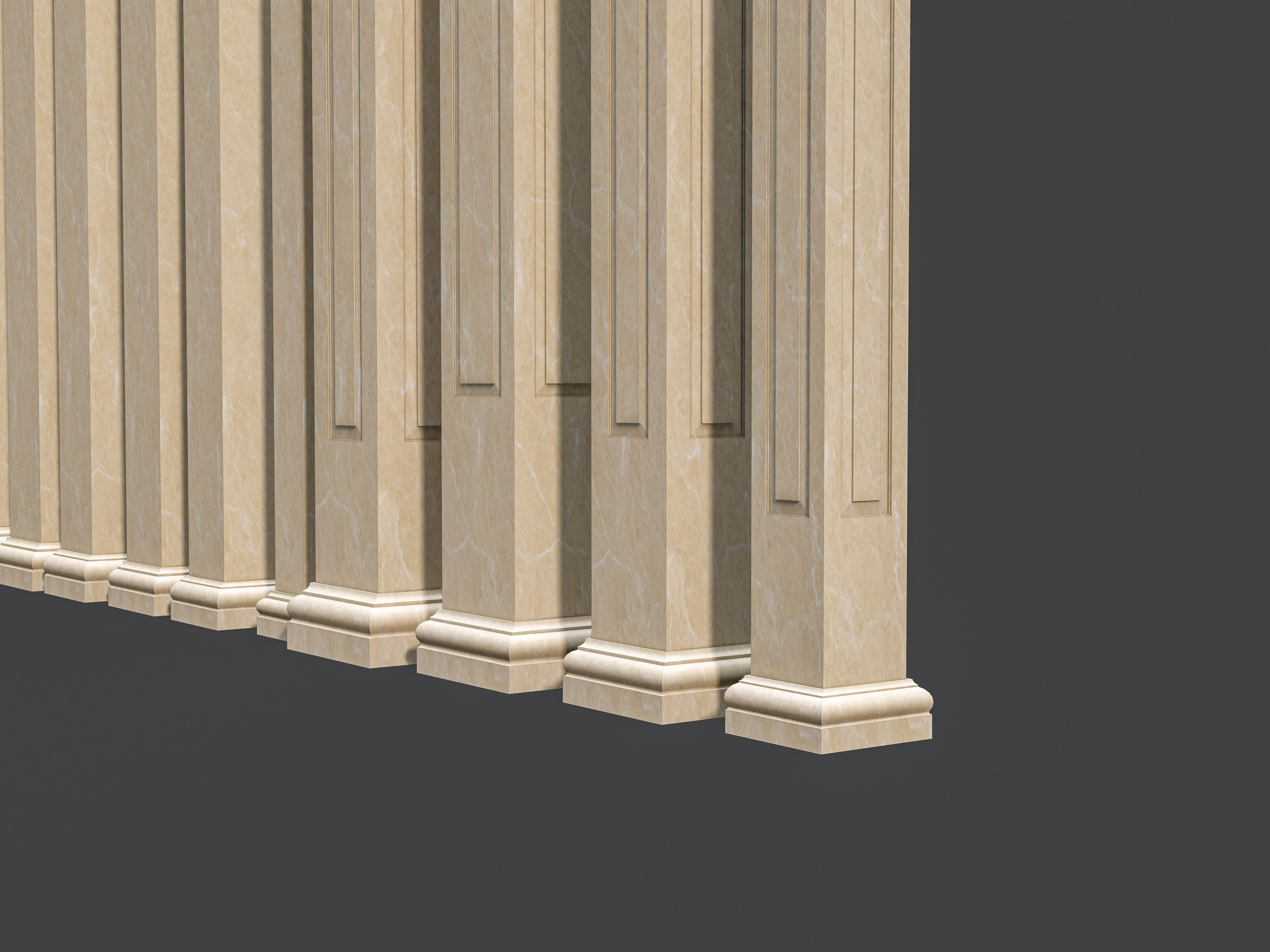Classic  columns carvings and gypsum cornice 5 Low-poly 3D model_18