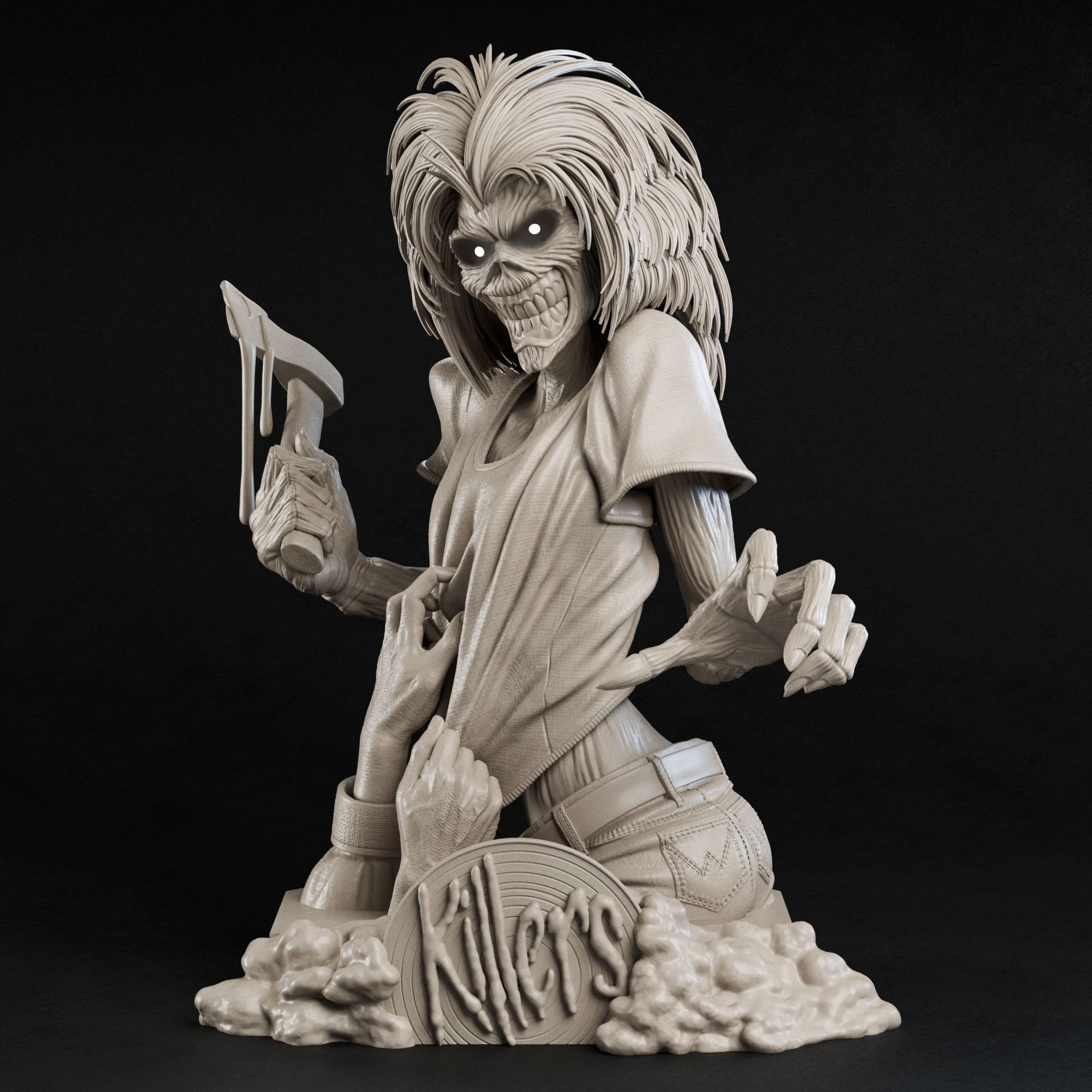 Eddie Iron Maiden 3D print fan-art statue 3D print model 3D print model_4