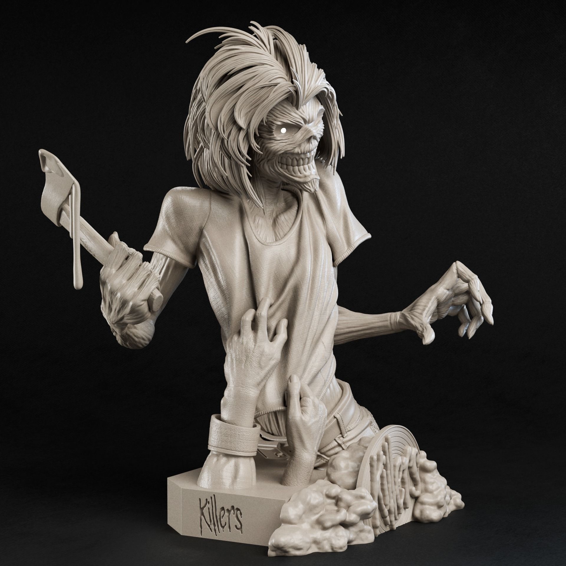 Eddie Iron Maiden 3D print fan-art statue 3D print model 3D print model_8