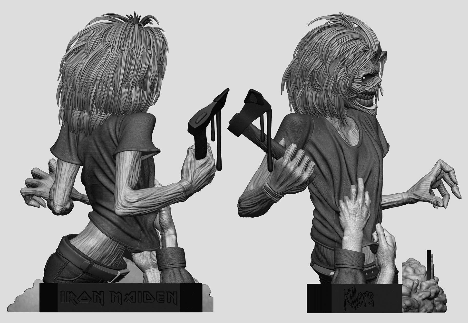 Eddie Iron Maiden 3D print fan-art statue 3D print model 3D print model_12