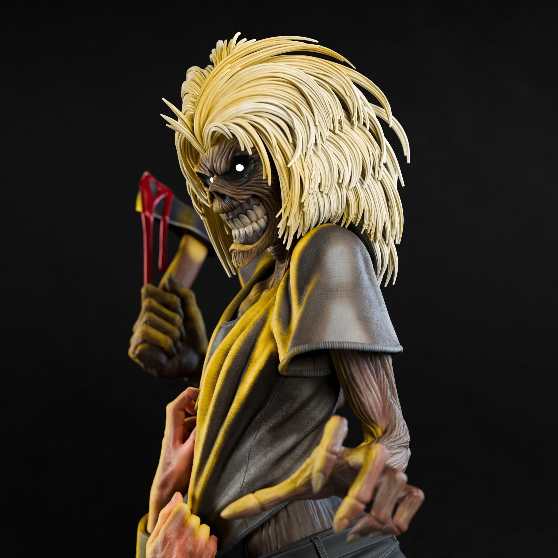 Eddie Iron Maiden 3D print fan-art statue 3D print model 3D print model_3