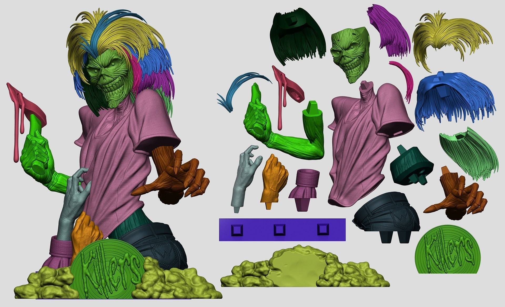 Eddie Iron Maiden 3D print fan-art statue 3D print model 3D print model_9
