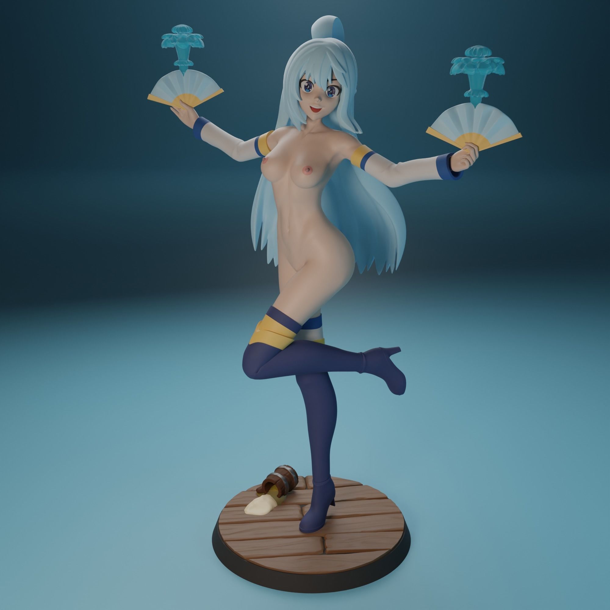 Aqua from Konosuba anime 4 versions 3D print model_7