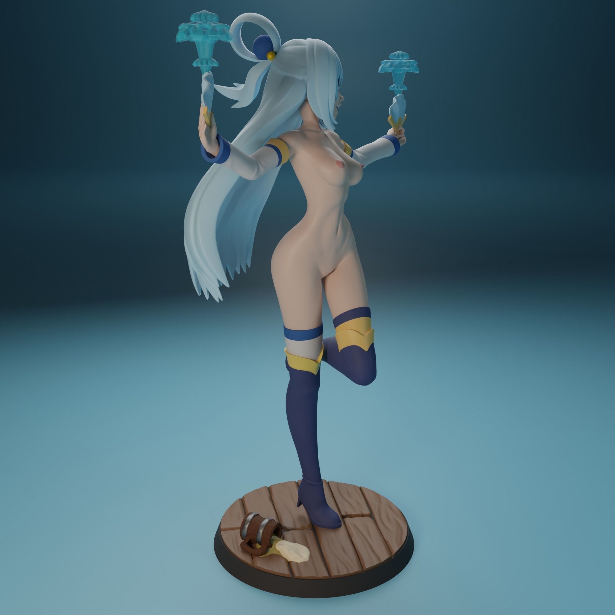 Aqua from Konosuba anime 4 versions 3D print model_11