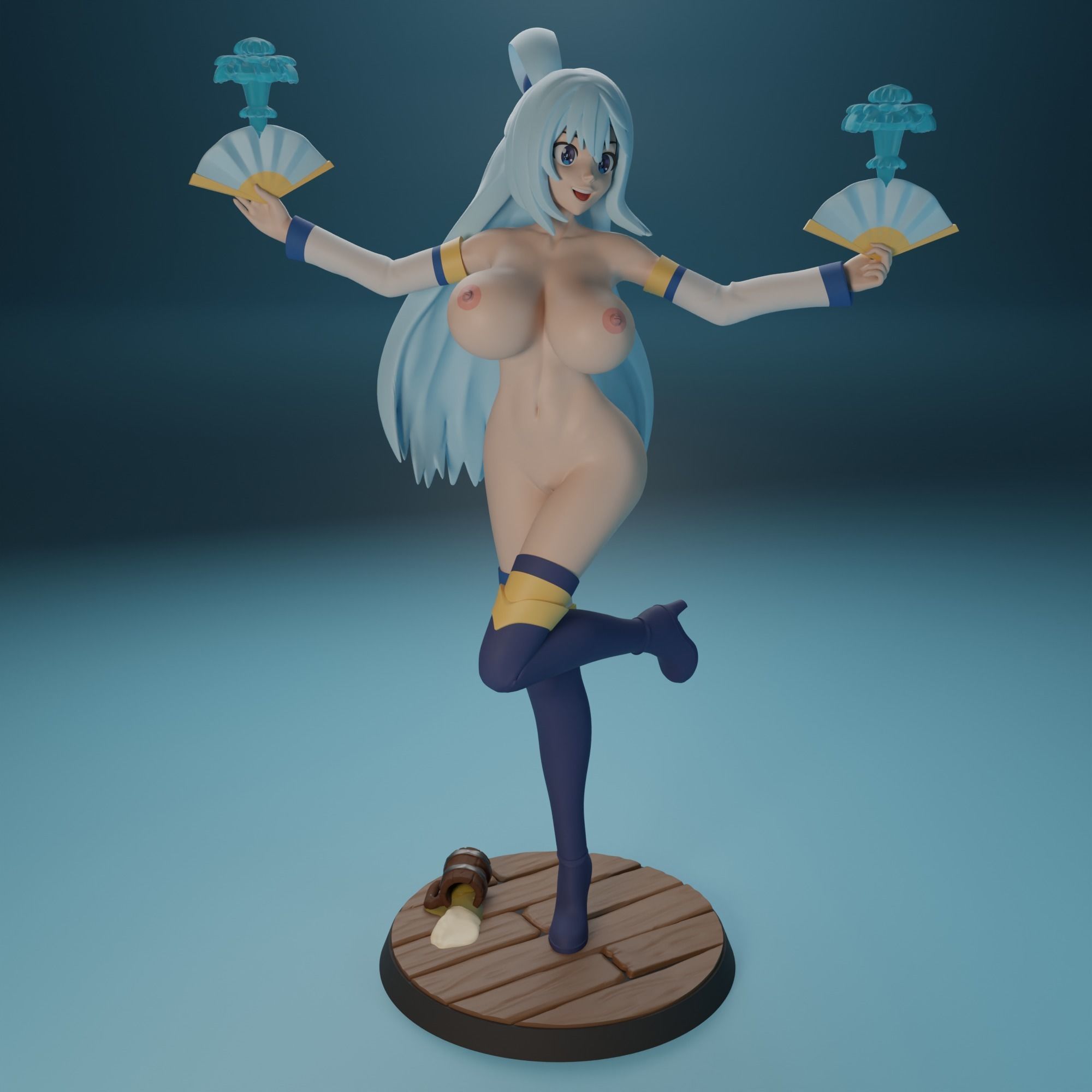 Aqua from Konosuba anime 4 versions 3D print model_16
