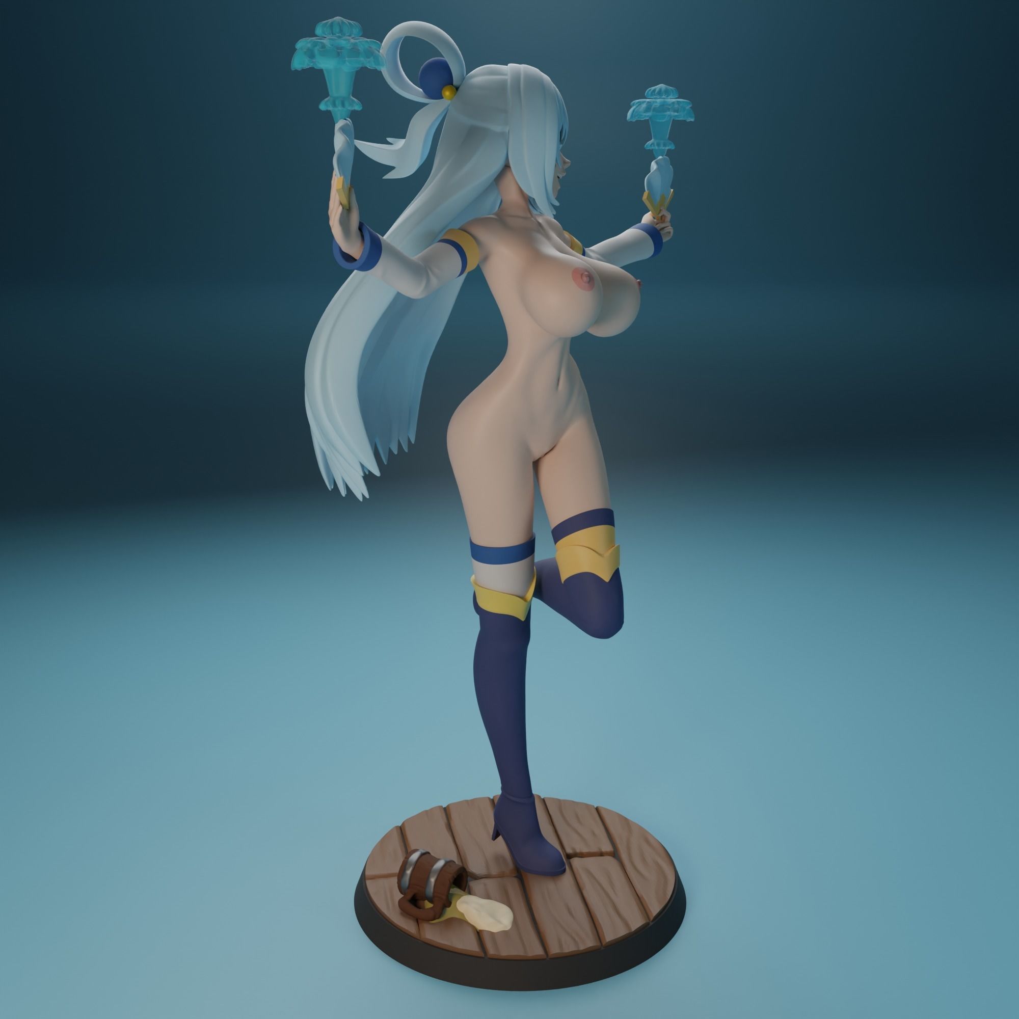 Aqua from Konosuba anime 4 versions 3D print model_15