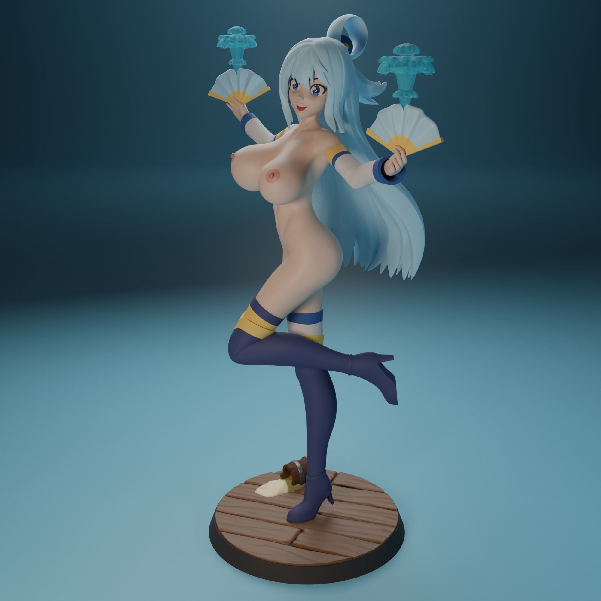 Aqua from Konosuba anime 4 versions 3D print model_13
